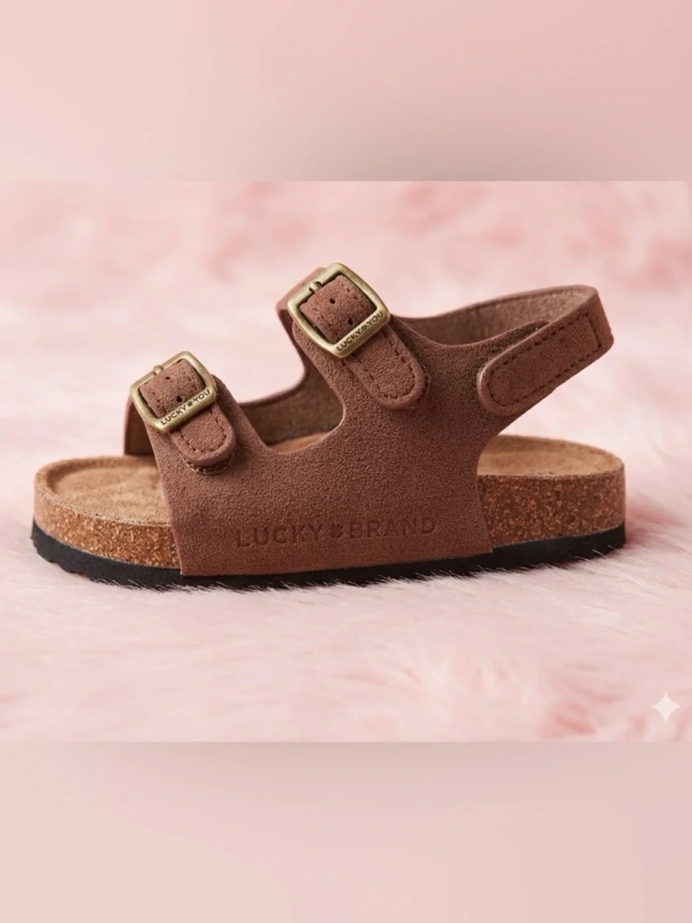 NWT Lucky Brand Toddler Blanc Cork Sandals Brown Size 10